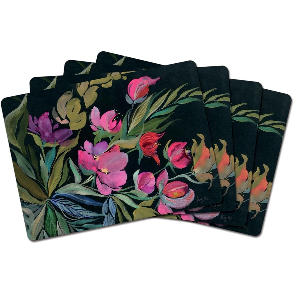 Moody Jewels Boxed Set of 4 Premium Hardboard Placemats Decorative Heat Tolerant and Easily Wipes Clean