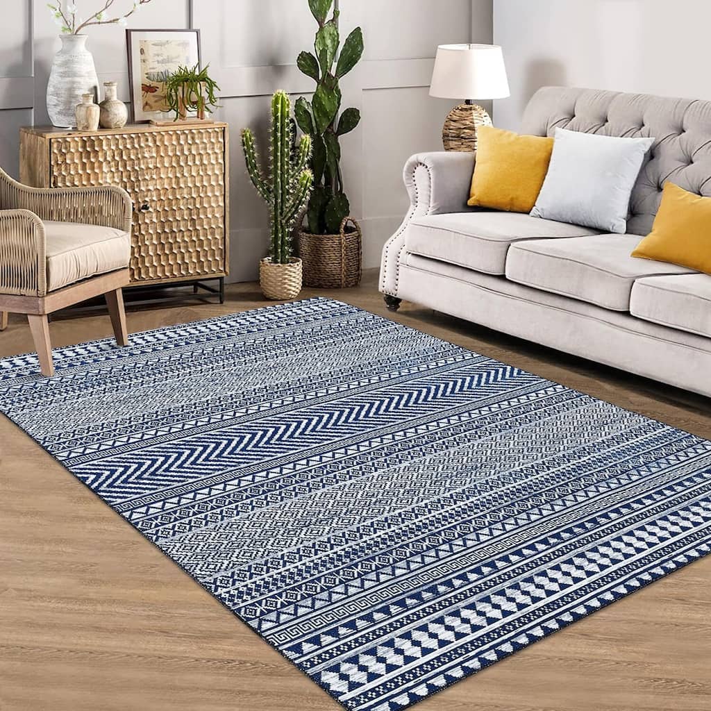 Area Rugs for Living Room, Machine Washable Rug for Bedroom Boho Farmhouse Rug Non Slip Non Shedding Indoor Floor Carpet