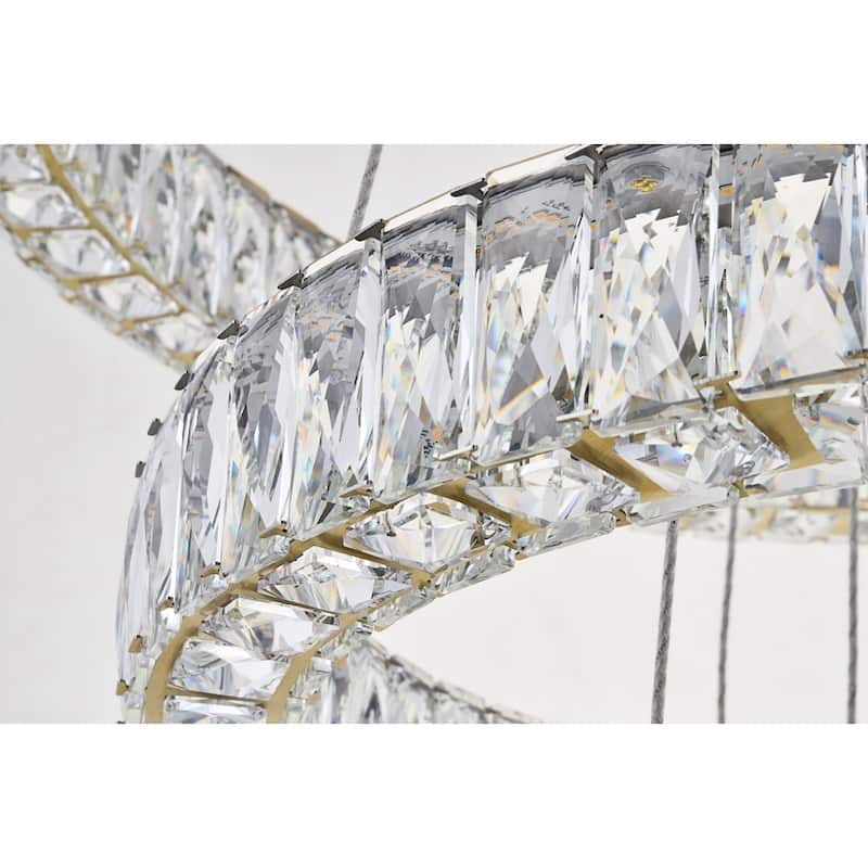 Madelyn Integrated LED chip light gold Chandelier Clear Royal Cut Crystal - 31.5"W X 21"H