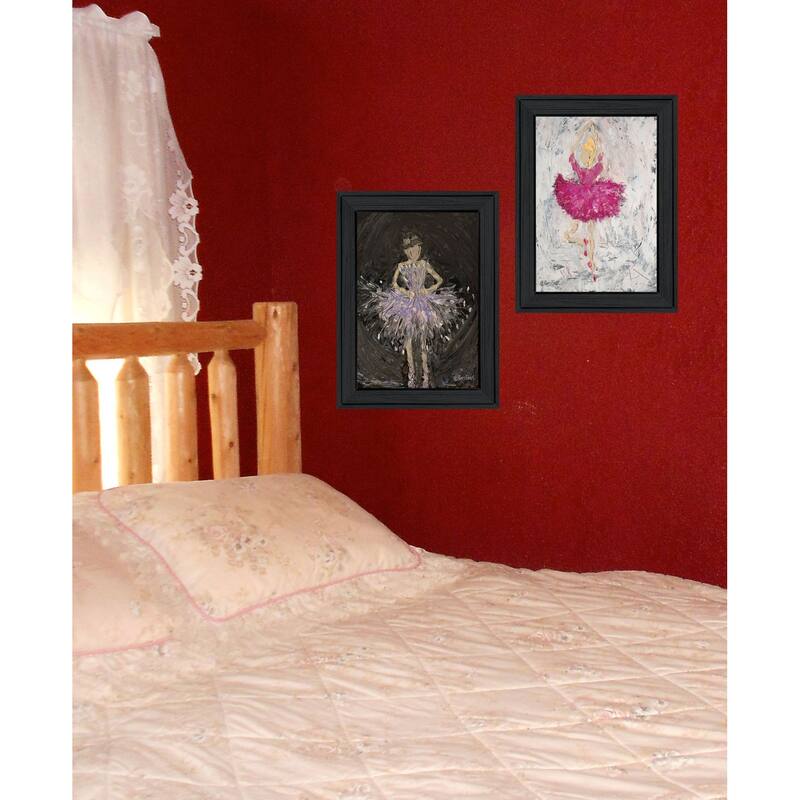 Trendy Decor 4U "Ballerina Dancers" Printed Framed Wall Art by Roey Ebert