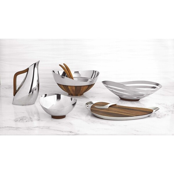Nambe Pulse Bread and Fruit Bowl Silver - 9