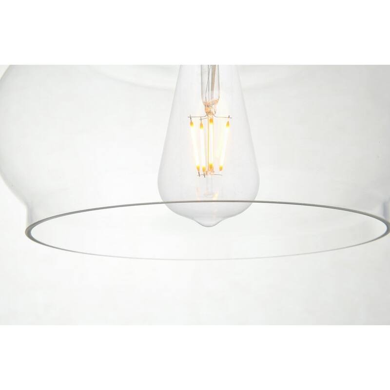 Destiny 1-Light Plug in Pendant with Clear Shade - Black - 9.4" Diameter