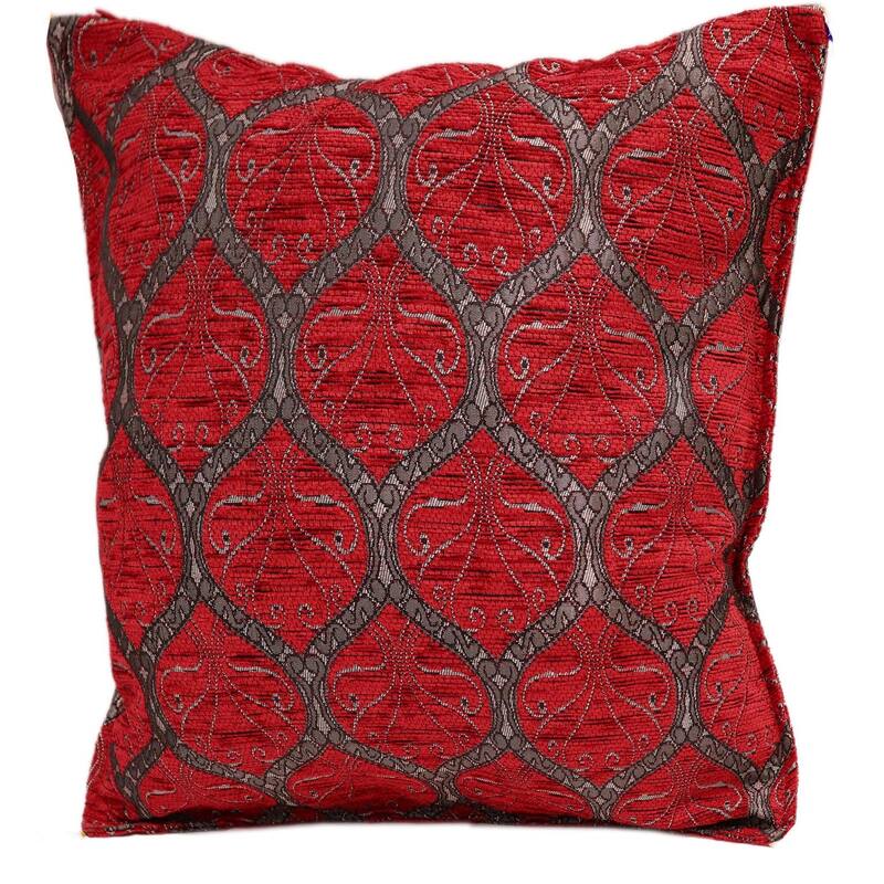Trellis Myrtus Chenille Decorative Contemporary Turkish Pillow
