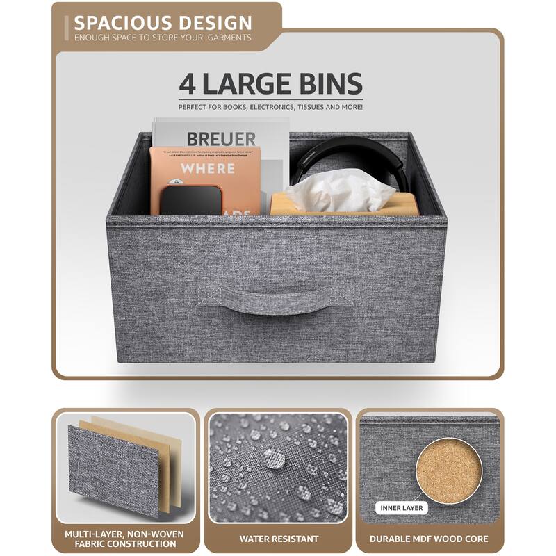 Sorbus 4 Drawer Vertical Short Nightstand