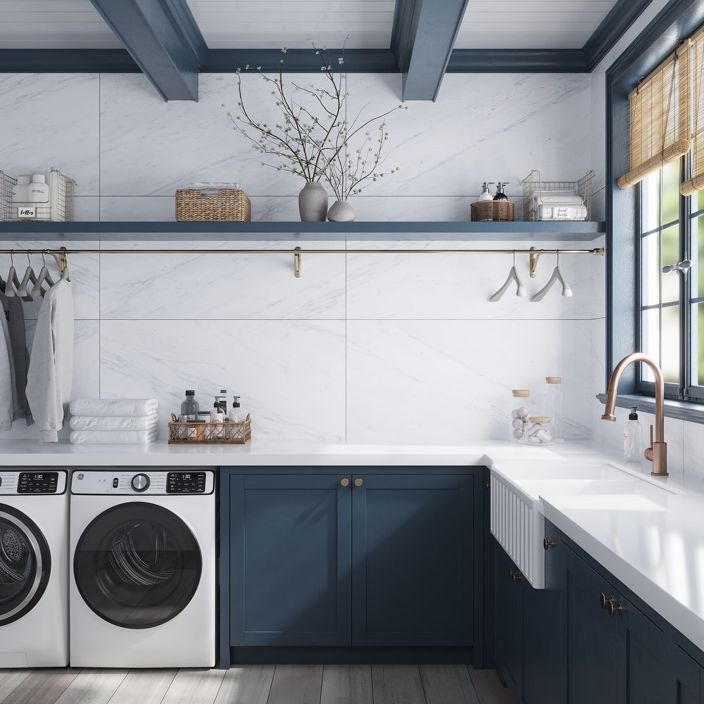 Regalia 24x48 in. Matte Porcelain Marble-look Vein Large Wall and Floor Tile (15.5 sq ft/case, 2-Pack)