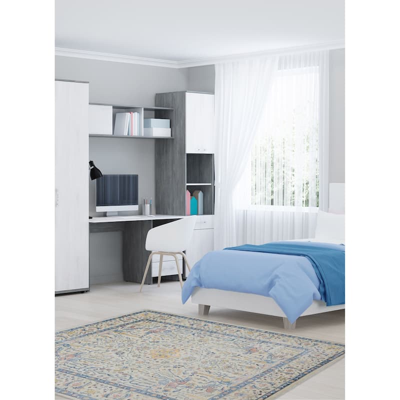 ECARPETGALLERY Hand-knotted Heritage Cream Silk, Wool Rug - 7'10 x 9'11