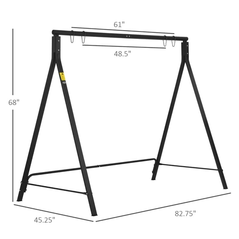 Rotating Hammock Steel Swing Stand with Stable A-Frame Design and Spring Buckle for Porch Balcony or Garden