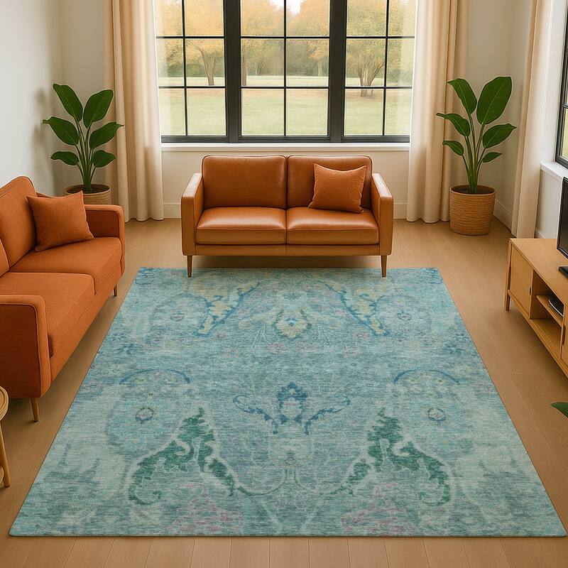 Premium Washable Super Soft Boho Chic Mayfield Rug - Blue - 2'6" x 3'10"