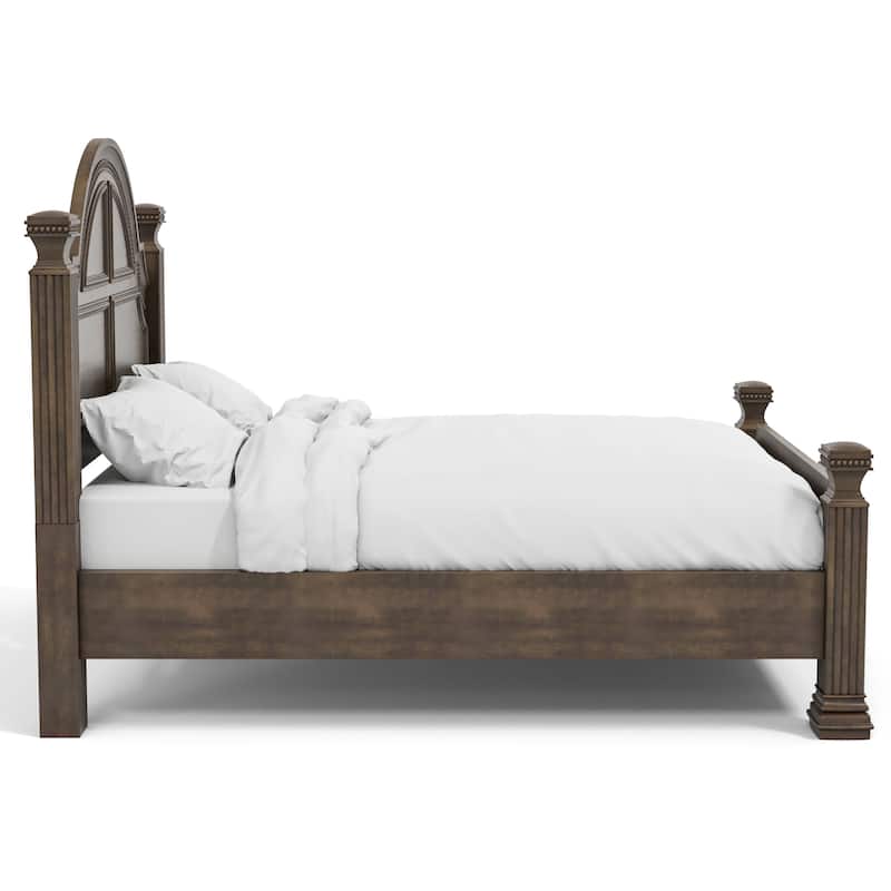 Stroh Traditional Wood 6-Piece Poster Bedroom Set with USB by Furniture of America