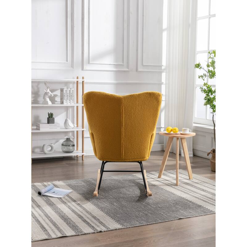 31.5" High Back Buttons Tufted Rocking Chair