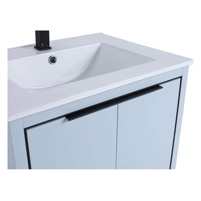 Fine Fixtures Opulence Collection Bathroom Vanity with White Ceramic Sink