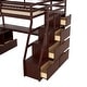 preview thumbnail 27 of 83, Wooden Loft Bed with 7 Storage Drawers and Bulit-in Desk, Twin/Full Size Loft Bedframe with Storage Shelves and Cabinet