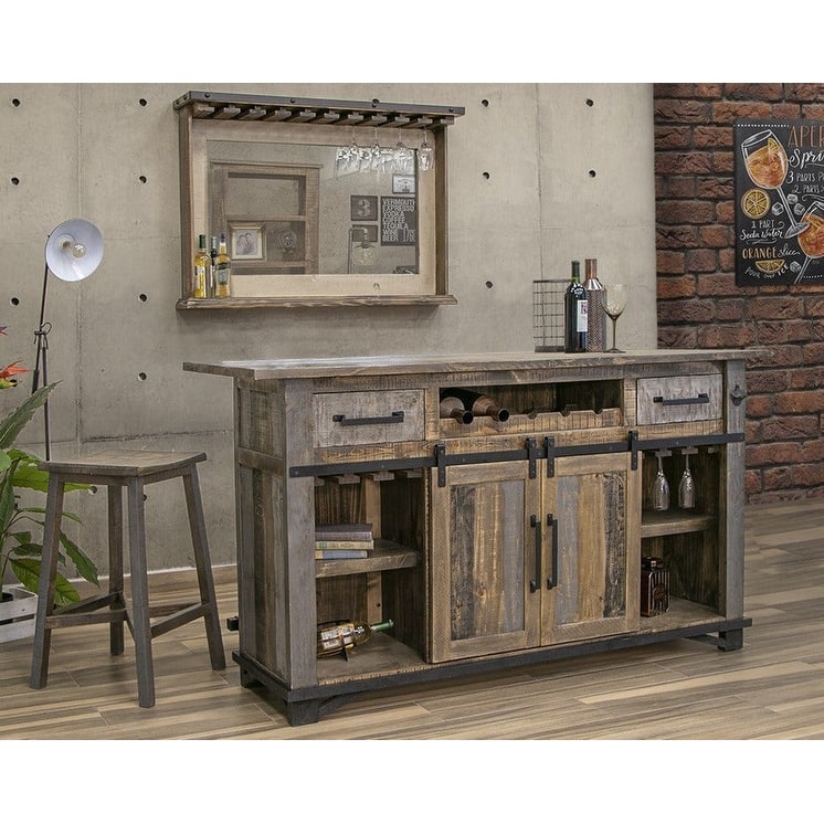 Greenview Loft Rustic Modern 76" Bar Counter