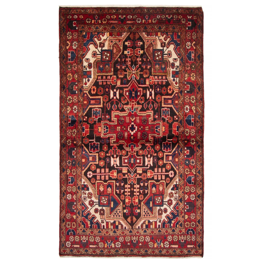 ECARPETGALLERY Hand-knotted Andelz Black Wool Rug - 4'5 x 7'10