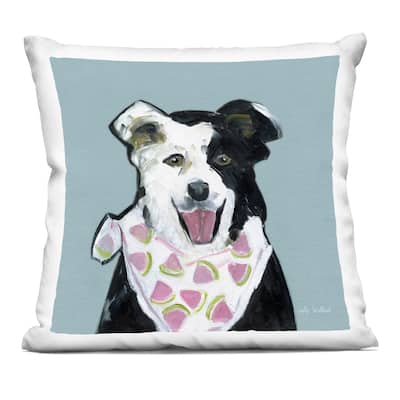 Stupell Dog with Watermelon Bandana Decorative Printed Throw Pillow Design by Sally Swatland