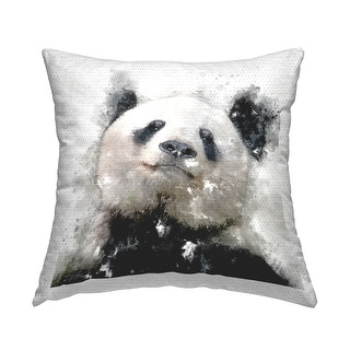 Stupell Happy Panda Abstract Animal Printed Outdoor Throw Pillow Design ...