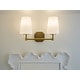 preview thumbnail 7 of 11, Hunter Nolita Vanity Wall Light - Bathroom - Contemporary, Transitional - White Glass Shades - Damp Rated!