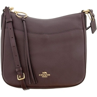 coach polished pebble leather chaise crossbody black