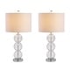 preview thumbnail 23 of 63, JONATHAN Y Ella 27" Glass Triple-Sphere LED Table Lamp, Mercury Silver/Chrome (Set of 2)