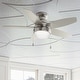 preview thumbnail 1 of 12, Hunter Lilliana Low Profile Ceiling Fan w/LED Light Kit, Pull Chain, Exclusive SureSpeed - Modern, Transitional 44" - 44" - Brushed Nickel