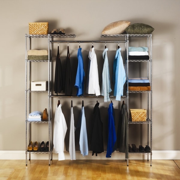 Expandable shelves shop for wardrobe