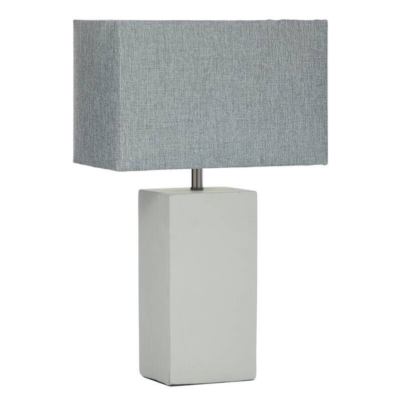 Cement Stone Room Table Lamp with Square Shade - Gray - Roche River Decor