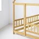preview thumbnail 21 of 36, Twin / Full Size Wooden House Bed with Fence and Roof bed Frame, Montessori Style Floor Bed for Kids
