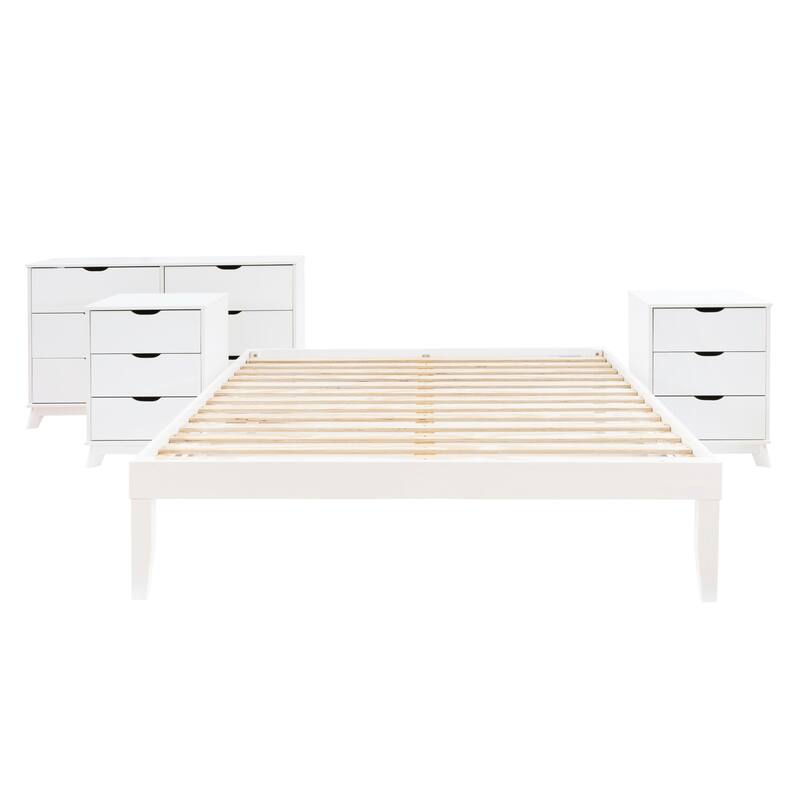 Purcell 4-Piece Bedroom Set with 6-Drawer Dresser and 2 Nightstands