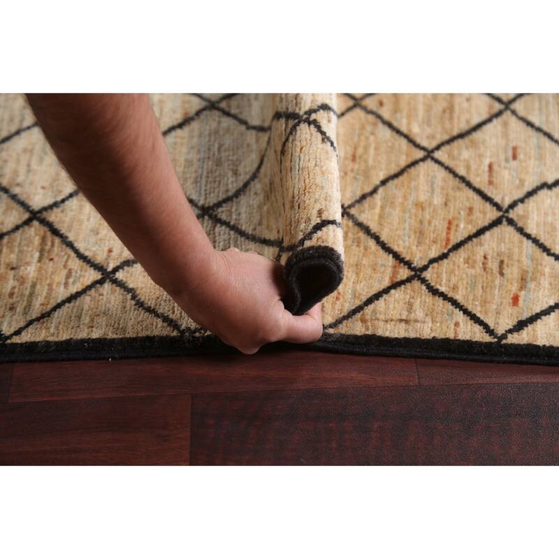 Trellis Moroccan Oriental Wool Area Rug Hand-knotted Home Decor Carpet - 7'11" x 10'5"