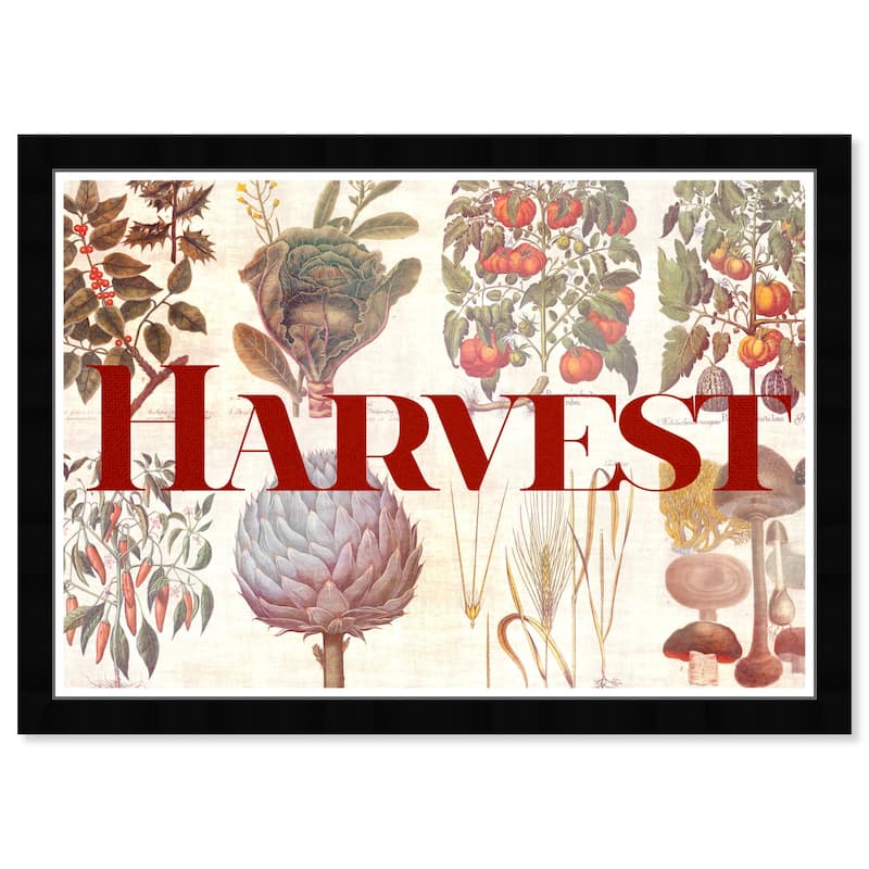 Wynwood Studio Prints Food and Cuisine Thanksgiving Menu Red and Maroon Rustic Wall Art Canvas Print