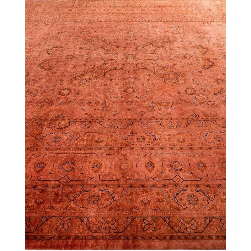 Overdyed, One-of-a-Kind Hand-Knotted Area Rug - Pink - 9' 2" x 12' 3"