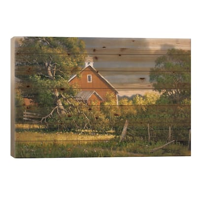 Passing Showers Print On Wood by Derk Hansen - Multi-Color