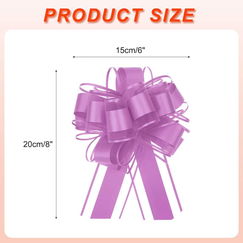 5pcs 6 Inch Large Big Pull Bow Gift Wrapping Ribbon for Car Presents - Rose Red