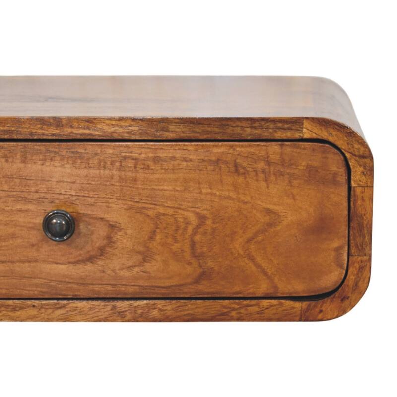 HomeRoots 18" Chestnut Solid Wood Distressed One Drawer Floating Nightstand