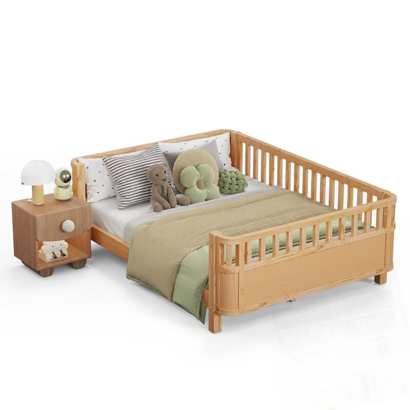 Wood Low Profile Bed Wood Platform Bed for Kids