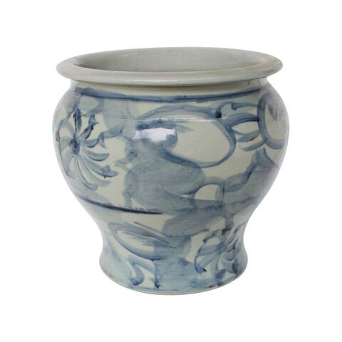 Blue And White Porcelain Silla Flower Pot