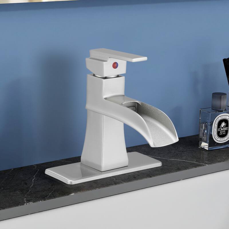 Topcraft Single Handle Waterfall Bathroom Faucet with Baseplate