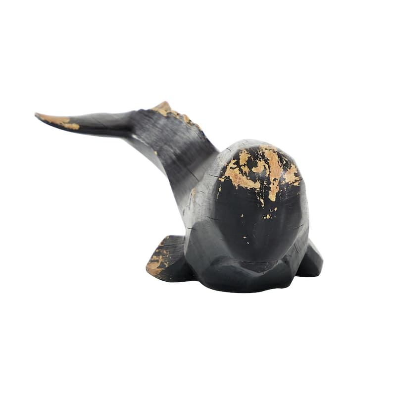 Polystone Whale Handmade Decorative Sculpture - Black - Roche River Decor