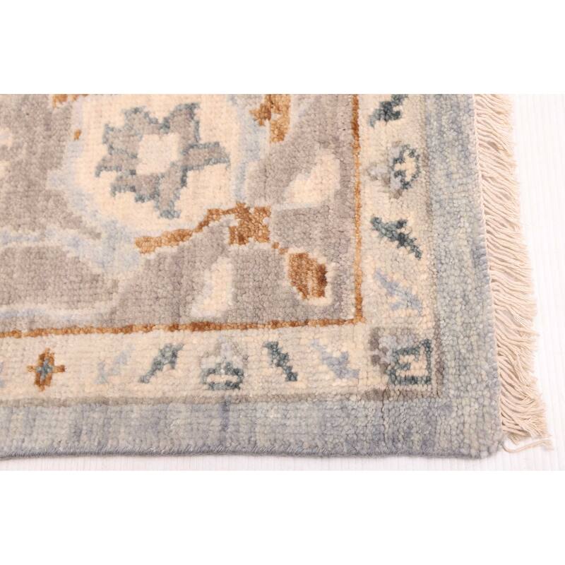 ECARPETGALLERY Hand-knotted Modern Oushak Light Denim Blue Wool Rug - 8'1 x 9'11