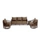preview thumbnail 43 of 81, Rope Woven Patio Conversation Set with Swivel Chair & Settee Cushions