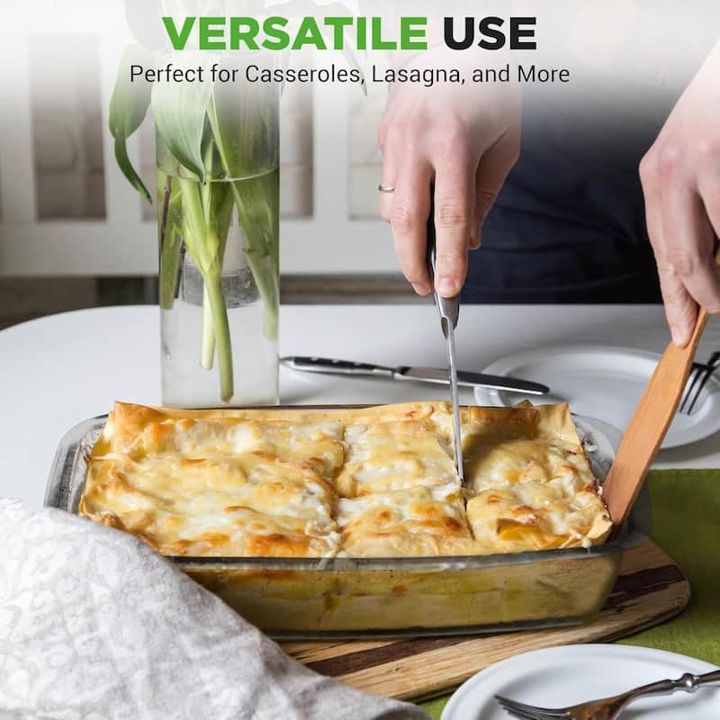 4-Piece Rectangular Glass Bakeware Set with Blue BPA-Free Lids and Oven Freezer Safe - 9.49'' W x 15.67'' L x 2.24'' H