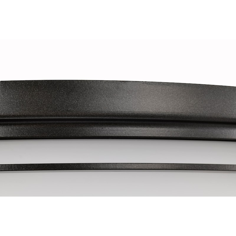 Warren - 15 Inch Flush Mount - Gun Metal with Satin White Glass - Gun Metal