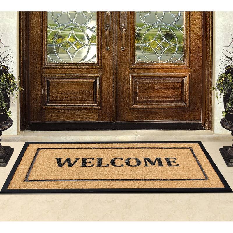 A1HC Natural Coir & Rubber Extra Large Doormat, Heavy Duty, Front Doormat - 30"X60"