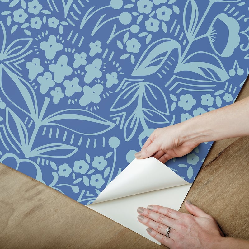 Megan Carter Jeani Blue Peel and Stick Wallpaper