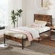 preview thumbnail 2 of 7, Twin Bed Frame with Rustic Wooden Headboard and Noise-Free Design