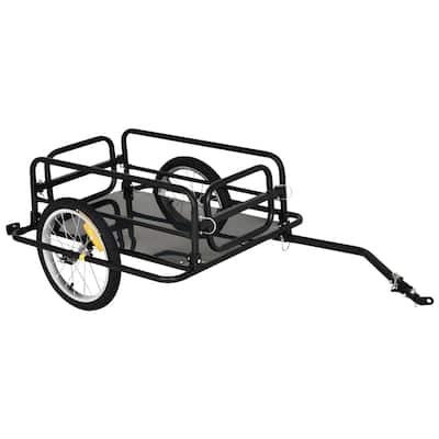 Foldable Bike Cargo Trailer with Steel Frame, Detachable Walls, and 16-Inch Wheels