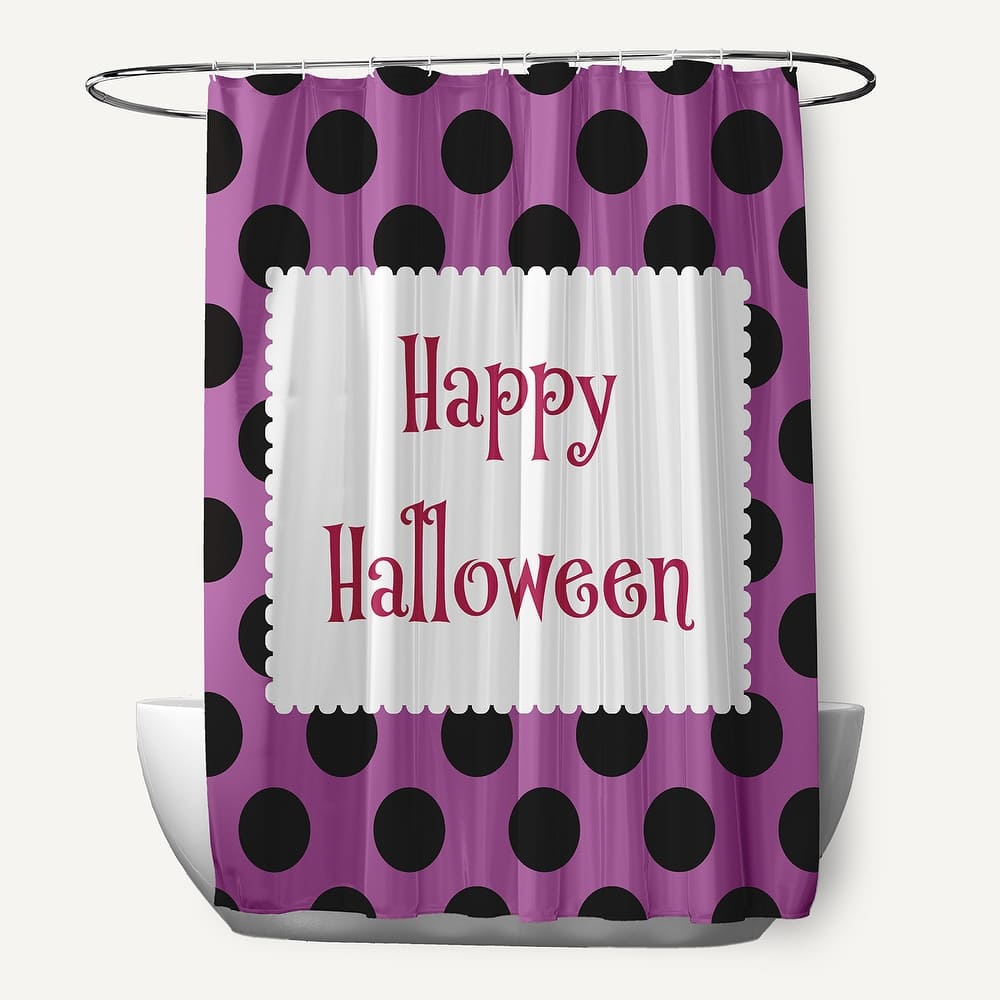 Halloween Happy Halloween Dots Shower Curtain