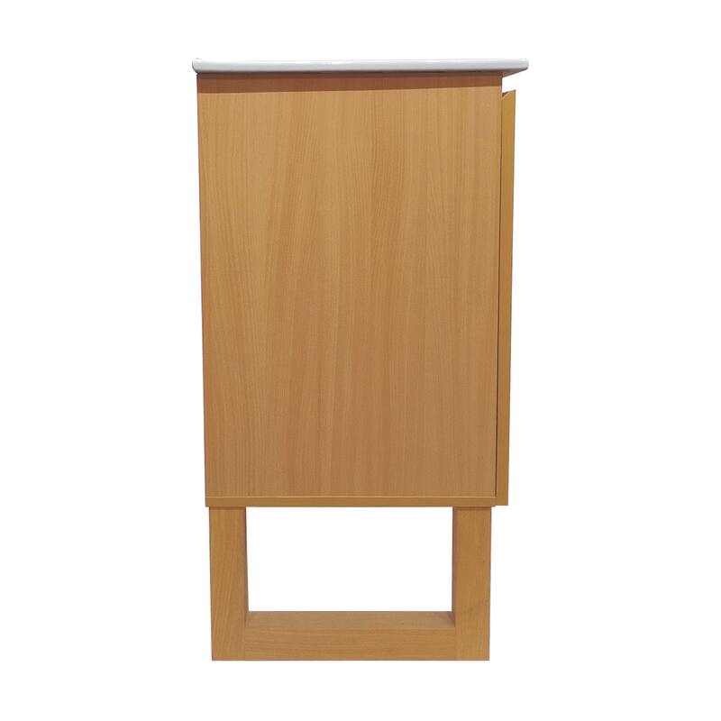 Arles 30 In. Natural Oak Bathroom Vanity With White, 3-Hole Ceramic Sink Top