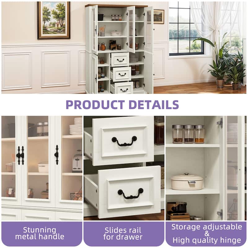 Moasis Bookcase Display Cabinet w/Glass Doors