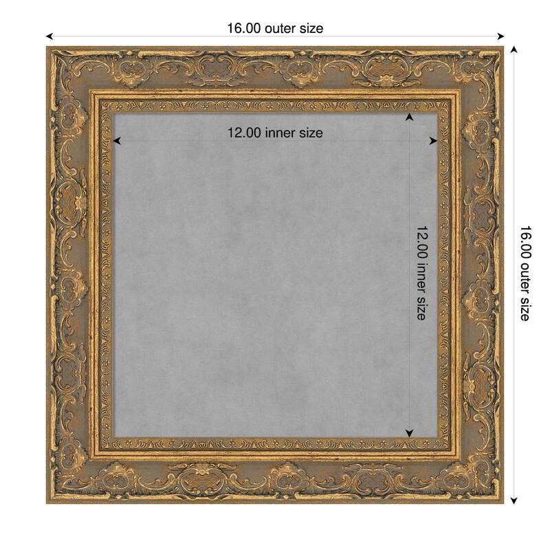 Amanti Art Filigree Gloss Black Framed - 16 x 16 in - Filigree Gold